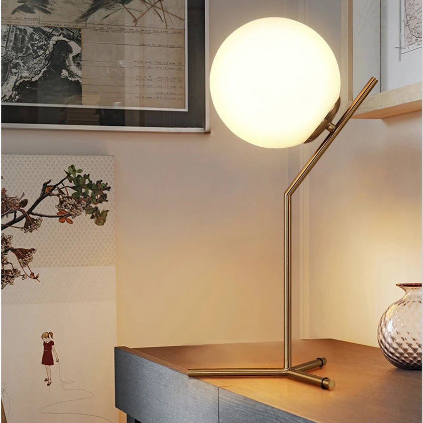 LunaForm™ Modern Glass Globe Table Lamp – Braylen Glow