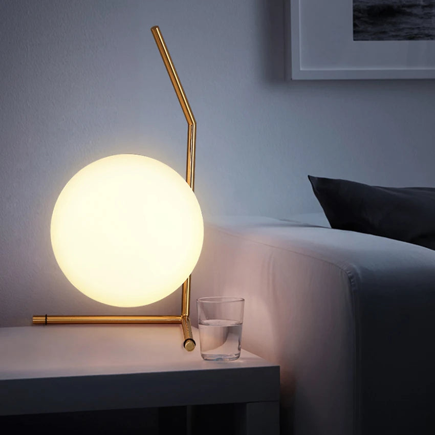 LunaForm™ Modern Glass Globe Table Lamp – Braylen Glow