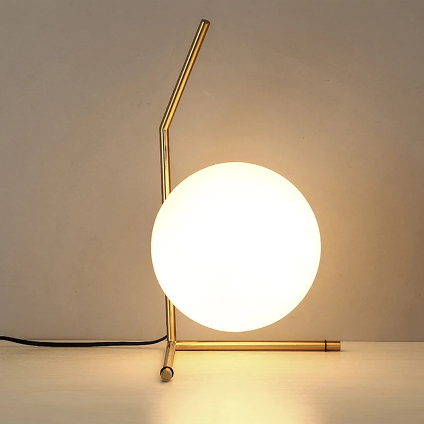 LunaForm™ Modern Glass Globe Table Lamp – Braylen Glow