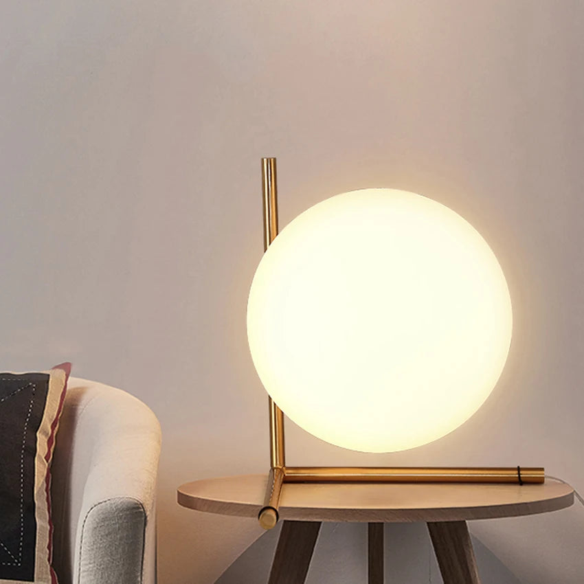 LunaForm™ Modern Glass Globe Table Lamp – Braylen Glow