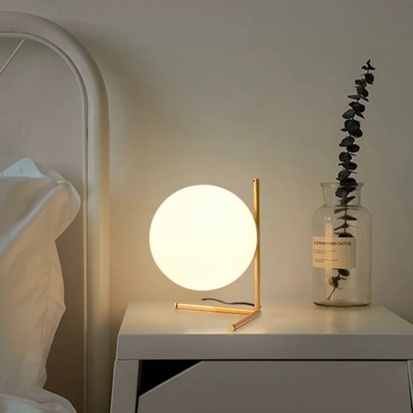 LunaForm™ Modern Glass Globe Table Lamp – Braylen Glow