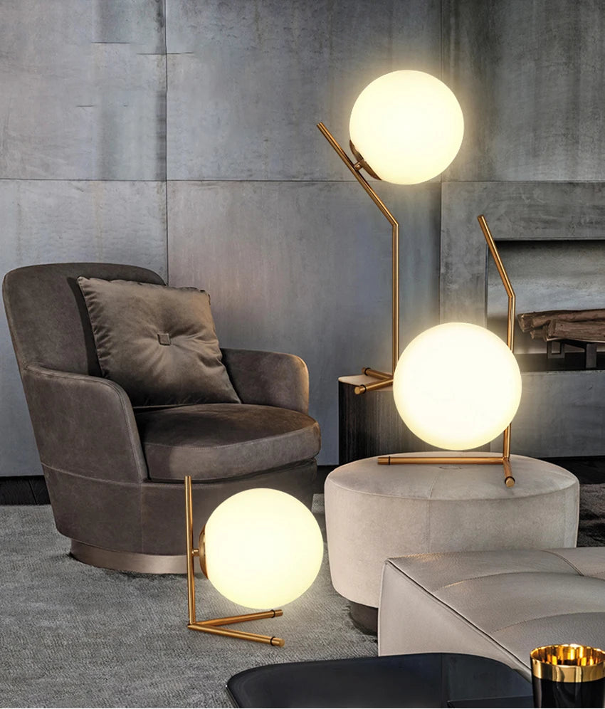 LunaForm™ Modern Glass Globe Table Lamp – Braylen Glow