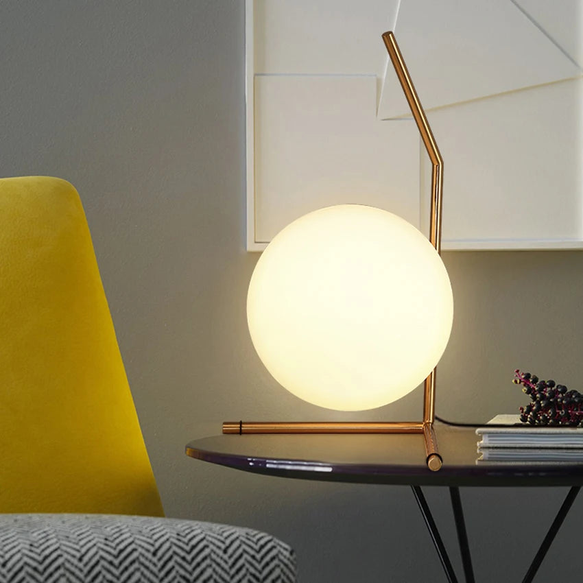 LunaForm™ Modern Glass Globe Table Lamp – Braylen Glow