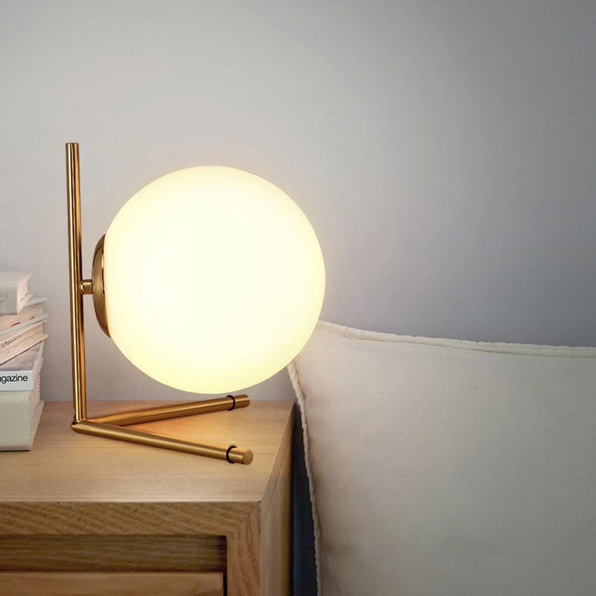 LunaForm™ Modern Glass Globe Table Lamp – Braylen Glow