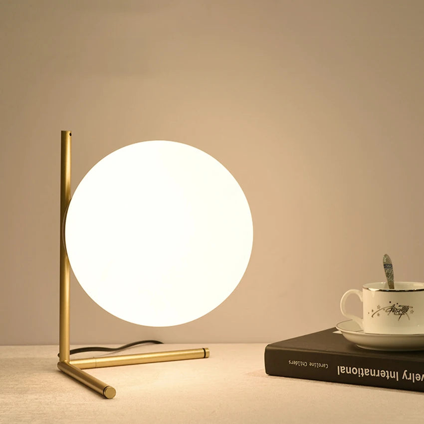 LunaForm™ Modern Glass Globe Table Lamp – Braylen Glow