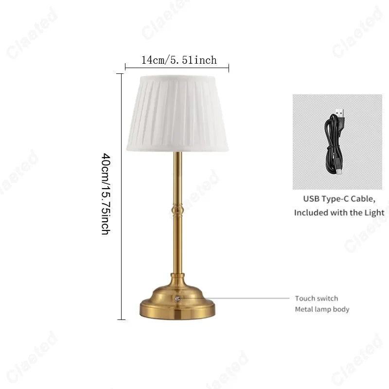 Velaria™ – Pleated Touch LED Table Lamp – by Braylen Glow