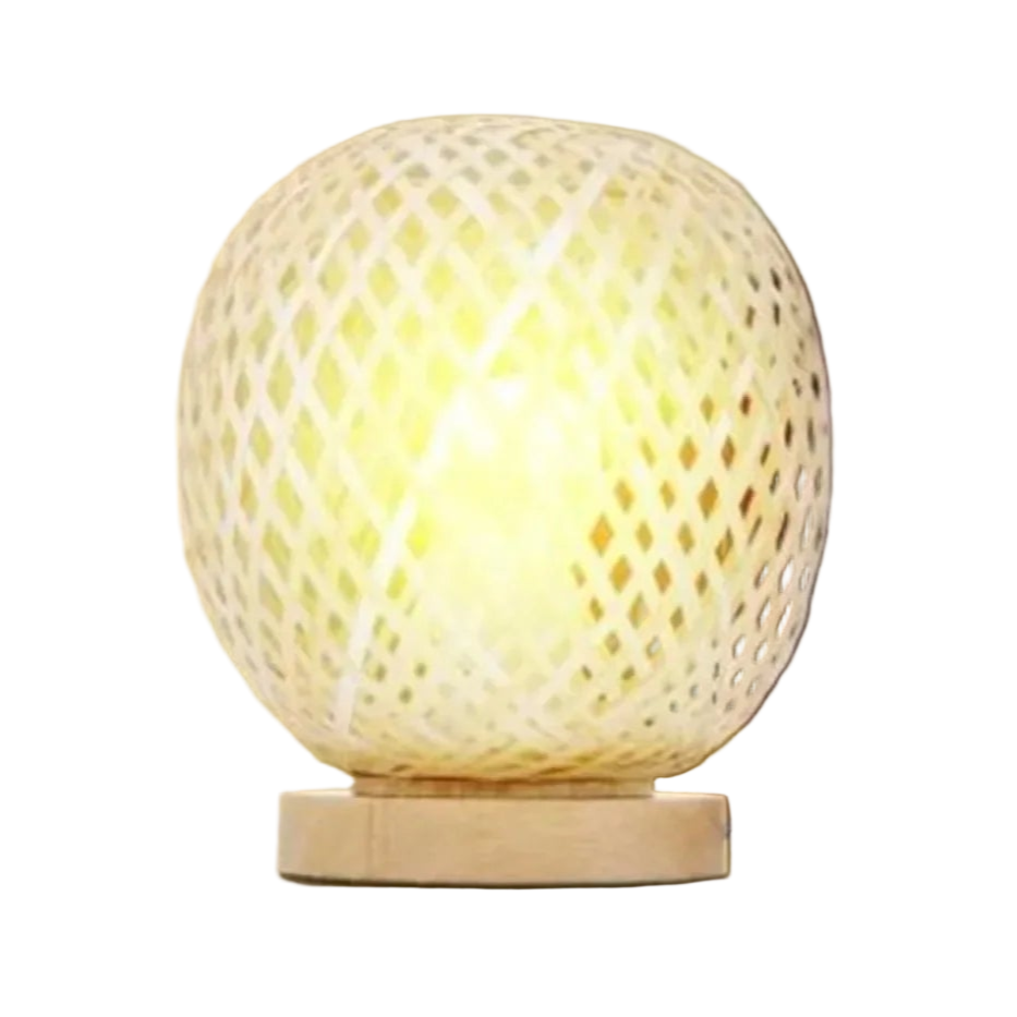 Bamboo Table Lamp – Handwoven Warm Light
