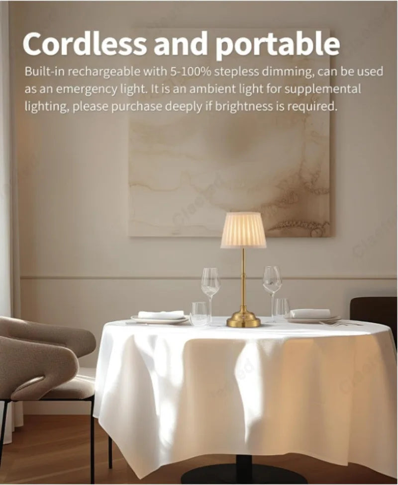 Velaria™ – Pleated Touch LED Table Lamp – by Braylen Glow