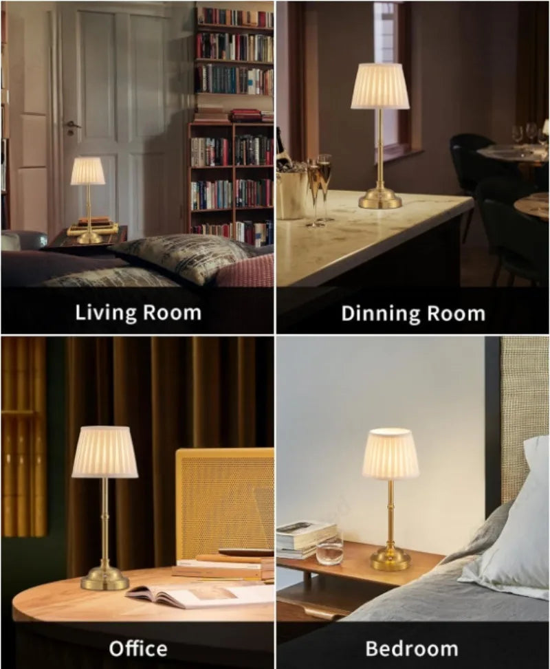 Velaria™ – Pleated Touch LED Table Lamp – by Braylen Glow