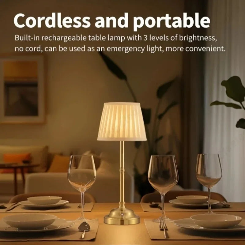 Velaria™ – Pleated Touch LED Table Lamp – by Braylen Glow