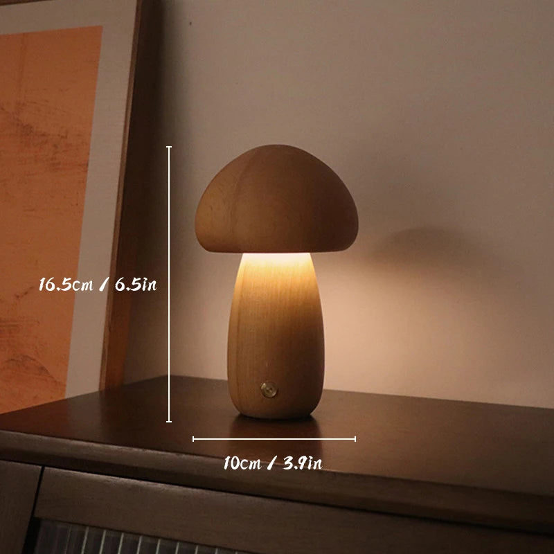 Wooden Mushroom Lamp – Braylen Glow