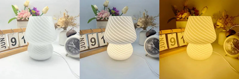 Striped Glass Mushroom Lamp – Braylen Glow