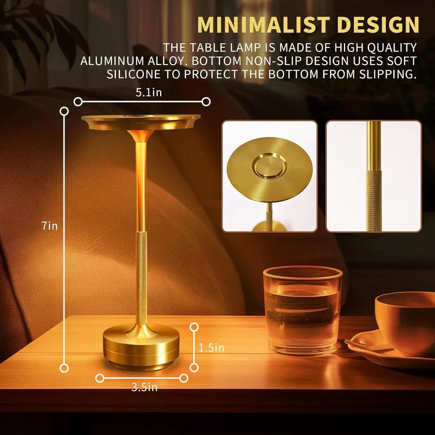 HaloGlow™ – Cordless Dimmable LED Table Lamp – Braylen Glow