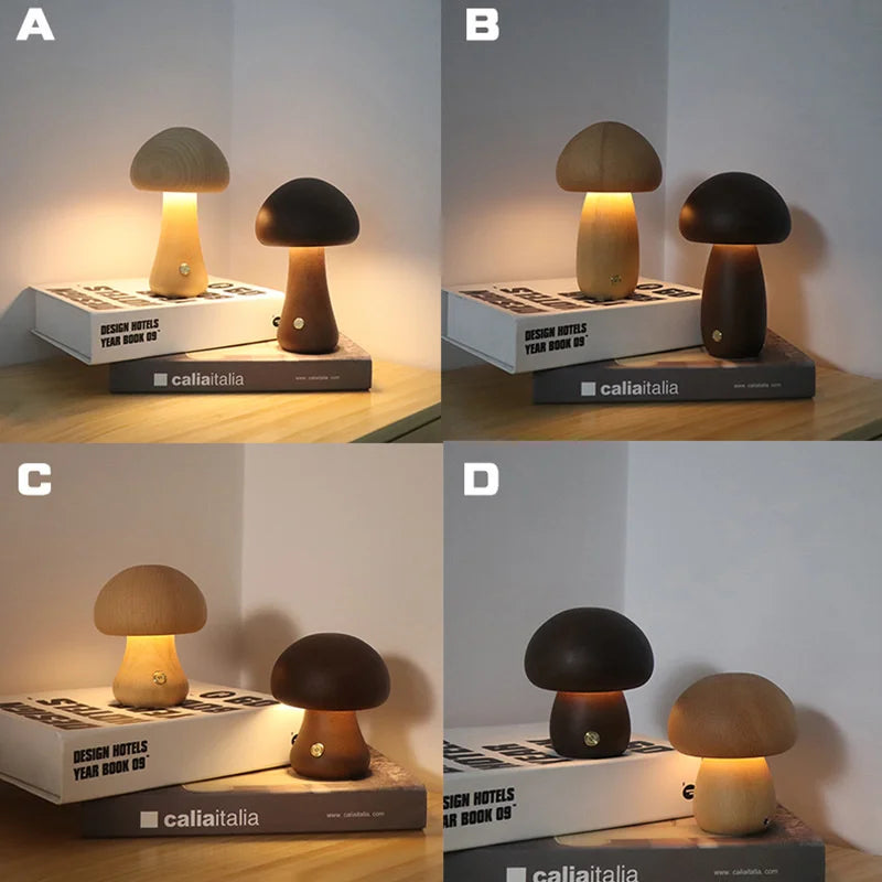 Wooden Mushroom Lamp – Braylen Glow