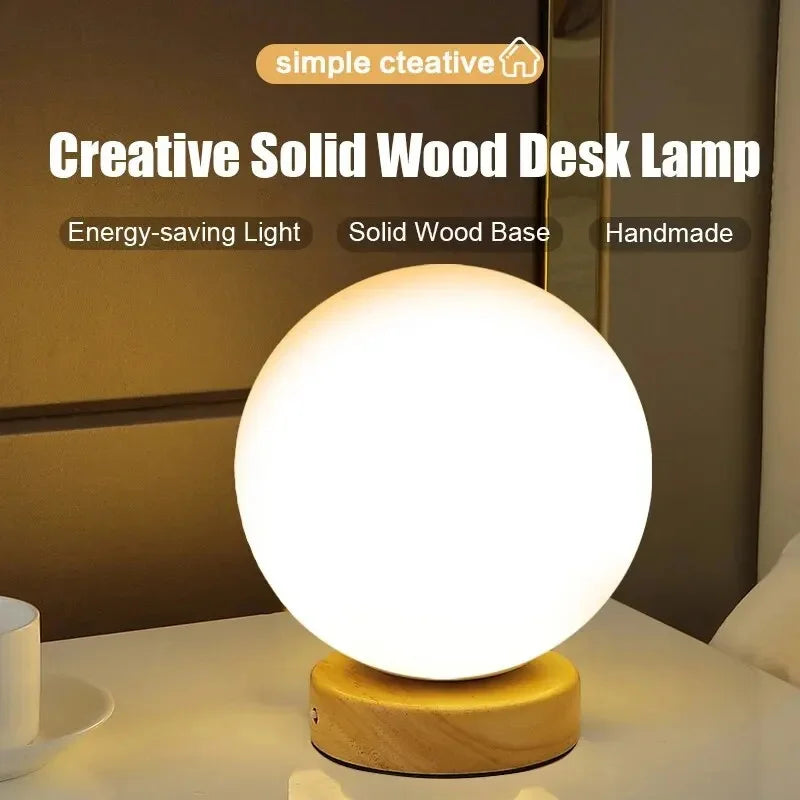 Solid Wood Globe Lamp – Braylen Glow