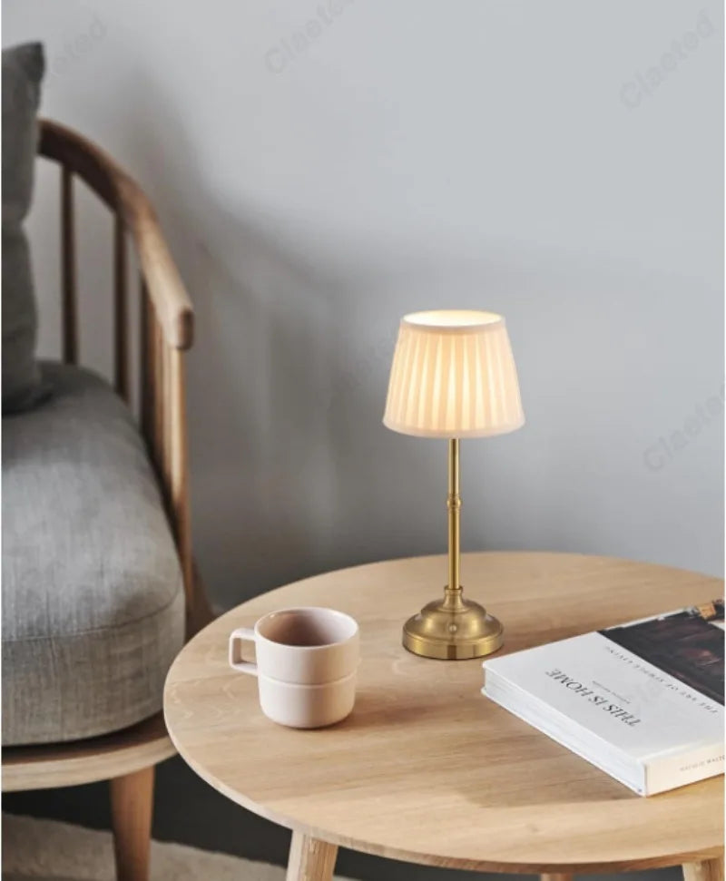 Velaria™ – Pleated Touch LED Table Lamp – by Braylen Glow