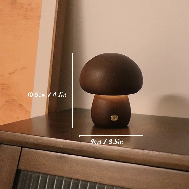 Wooden Mushroom Lamp – Braylen Glow