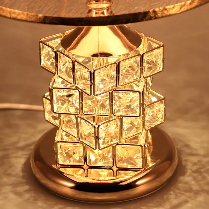 Golden Grace Crystal Table Lamp – Braylen Glow