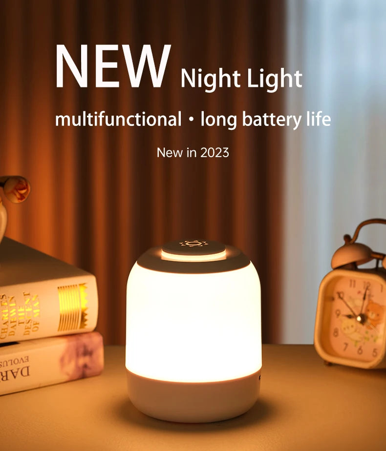 LumiGlow Touch LED Lamp – USB-C Rechargeable with 3 Color Modes & Tap Control