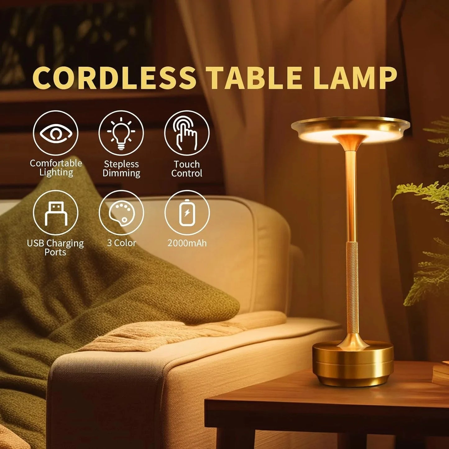 HaloGlow™ – Cordless Dimmable LED Table Lamp – Braylen Glow