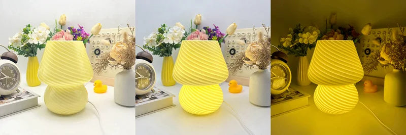 Striped Glass Mushroom Lamp – Braylen Glow
