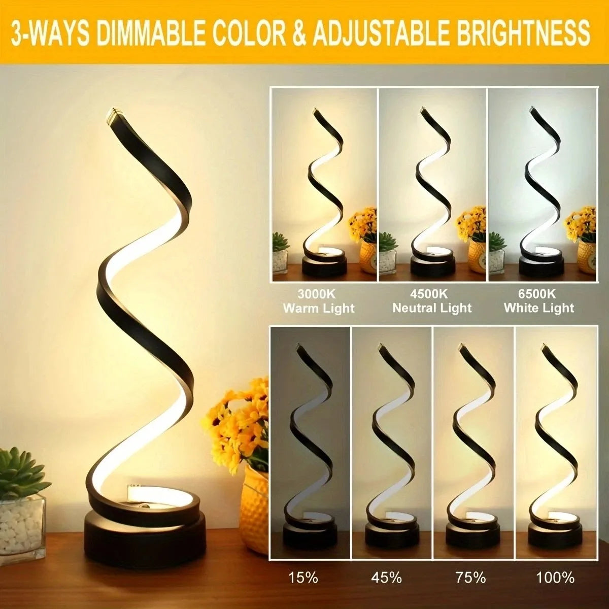 Spiral Glow LED Table Lamp – Braylen Glow