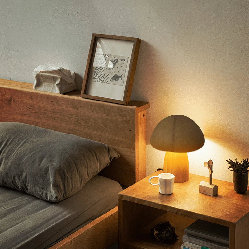 Wooden Mushroom Lamp – Braylen Glow