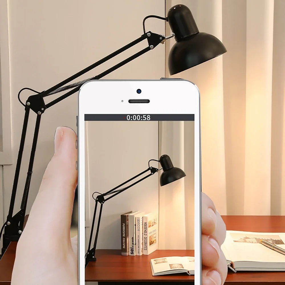 Clamp Desk Lamp – Adjustable Arm, 360° Rotating Head, E27 Socket, Industrial Metal Build