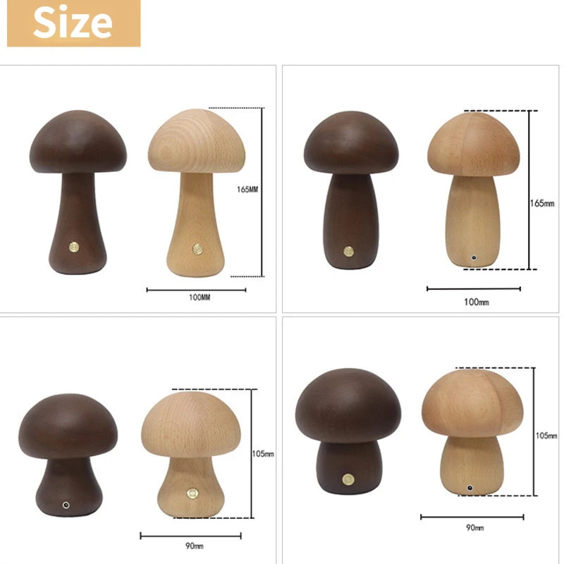 Wooden Mushroom Lamp – Braylen Glow