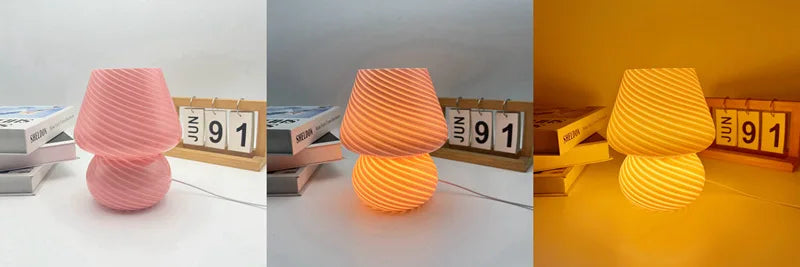 Striped Glass Mushroom Lamp – Braylen Glow