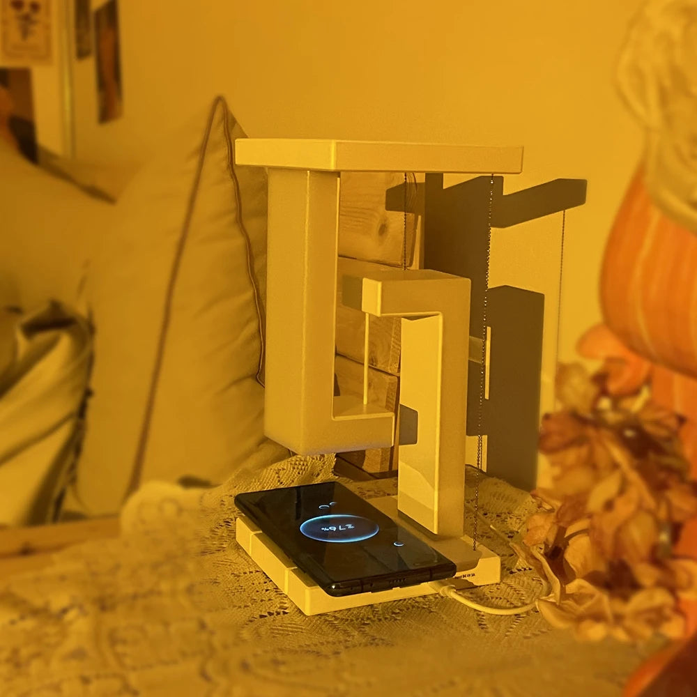 Modern Floating LED Desk Lamp with Wireless Charging – Braylen Glow