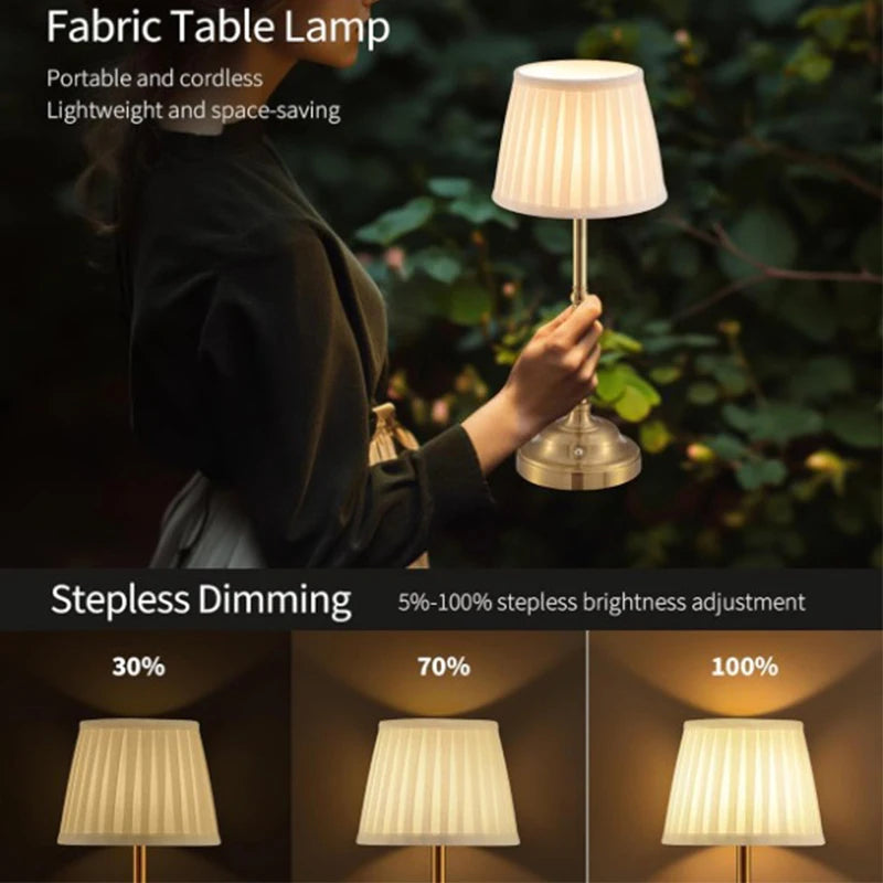 Velaria™ – Pleated Touch LED Table Lamp – by Braylen Glow
