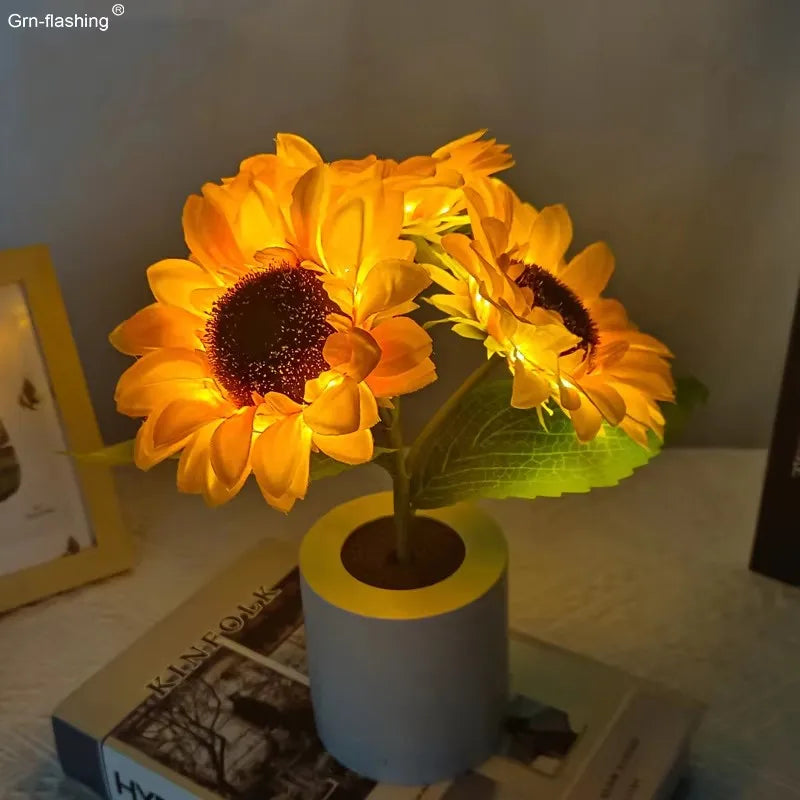 BloomGlow™ – USB Rechargeable Floral Table Lamp – Braylen Glow