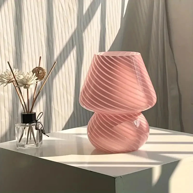 Striped Glass Mushroom Lamp – Braylen Glow