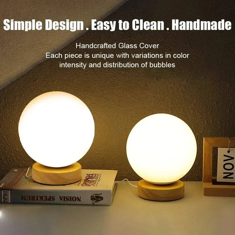 Solid Wood Globe Lamp – Braylen Glow