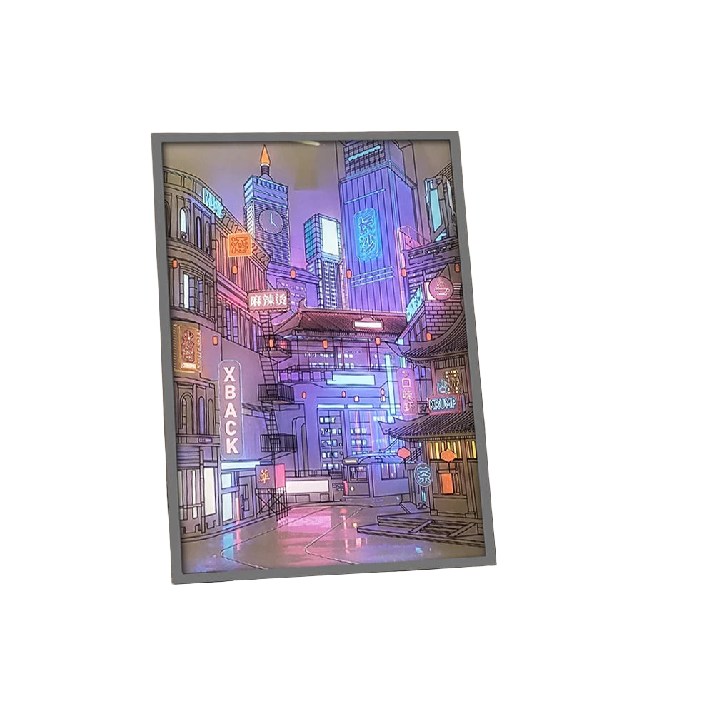 LED Cityscape Night Light – USB Anime Wall Lamp