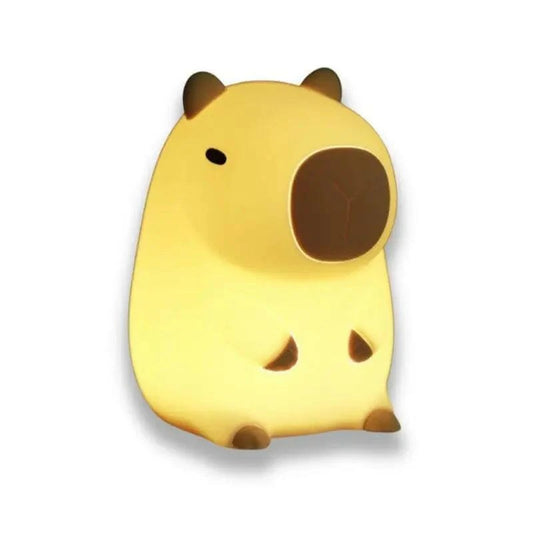 Capybara Night Light – Soft Silicone, Warm LED, Touch Dimming, Baby-Safe & USB Rechargeable