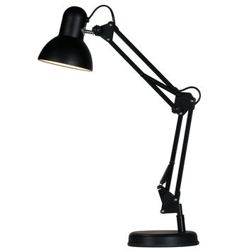 Clamp Desk Lamp – Adjustable Arm, 360° Rotating Head, E27 Socket, Industrial Metal Build