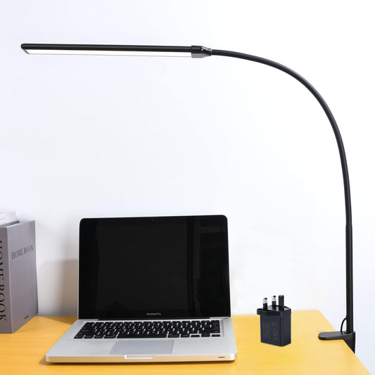 FlexiDuo™ Clamp LED Desk Light – Dual Arm, USB Rechargeable & Fully Adjustable