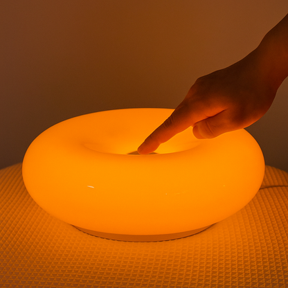 Modern Bauhaus Donut Lamp – Orange Glow Edition – Braylen Glow