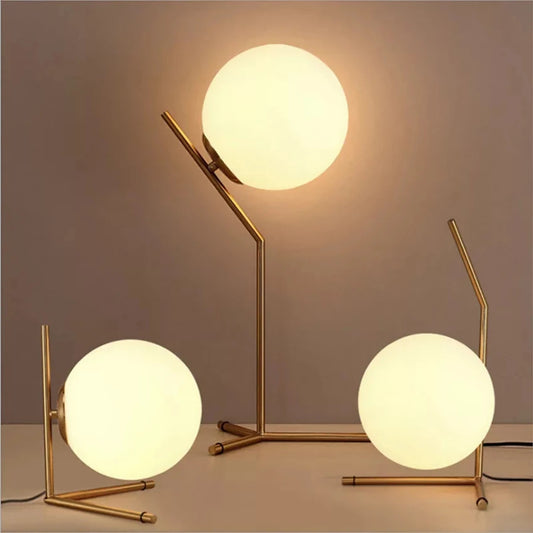 LunaForm™ Modern Glass Globe Table Lamp – Braylen Glow