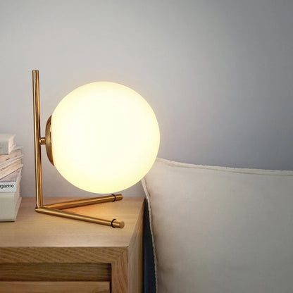 LunaForm™ Modern Glass Globe Table Lamp – Braylen Glow
