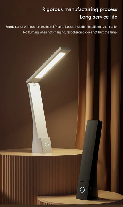 Foldable LED Desk Lamp – USB Rechargeable Light with Touch Control & Adjustable Arm