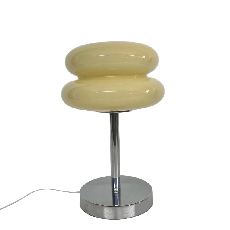 Macaron Glass Touch Lamp – USB LED Light with 3 Dimming Modes & Chrome Base