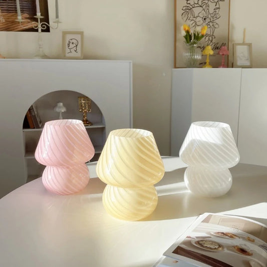 Striped Glass Mushroom Lamp – Braylen Glow