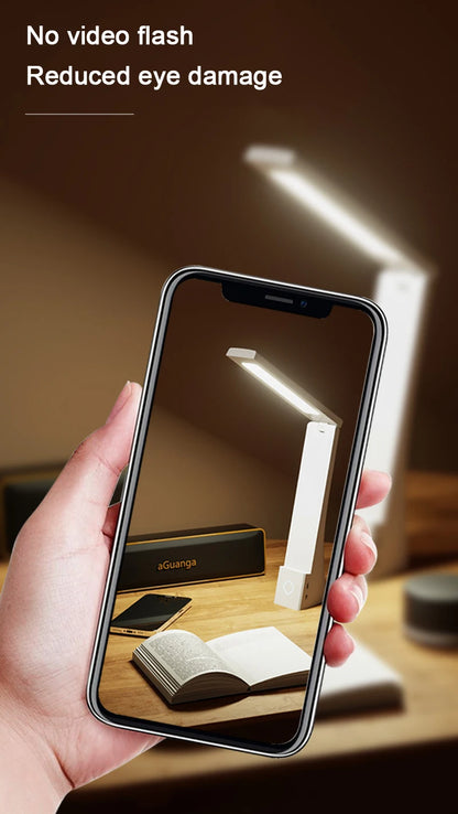 Foldable LED Desk Lamp – USB Rechargeable Light with Touch Control & Adjustable Arm