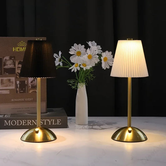 Elegant Pleated Touch Lamp – Braylen Glow