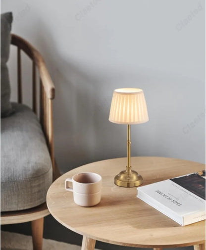 Velaria™ – Pleated Touch LED Table Lamp – by Braylen Glow