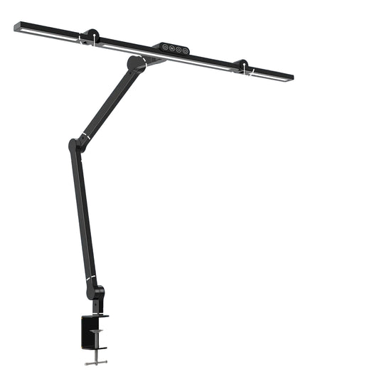 Clamp Monitor Desk Lamp – Triple LED Bar, Auto-Dimming, Anti-Glare Light for Dual Screens & Home Office