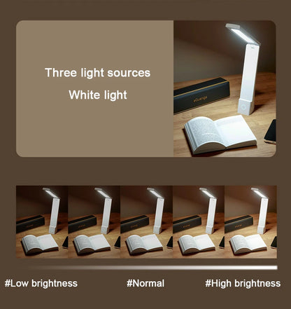 Foldable LED Desk Lamp – USB Rechargeable Light with Touch Control & Adjustable Arm